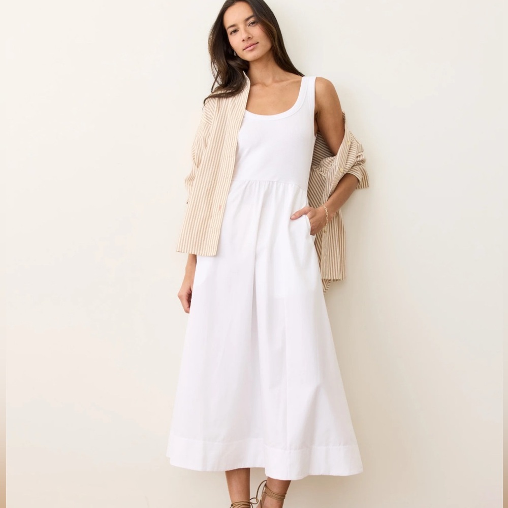 Marine Layer Lexi Rib Poplin Midi Dress